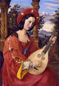 Lute Player (Frau von Quandt) by Julius Schnorr von Carolsfeld