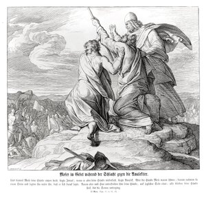Moses Prays During the Battle with Amalek, Exodus by Julius Schnorr von Carolsfeld