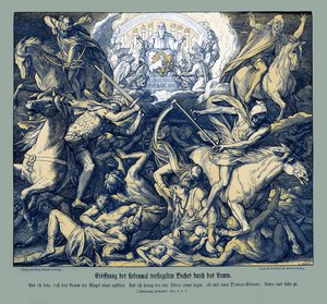 Opening of the first seal by the Lamb, Revelation by Julius Schnorr von Carolsfeld