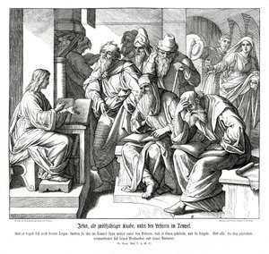 The child Jesus in the temple, Gospel of Luke