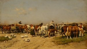 The Market by Julius von Blaas