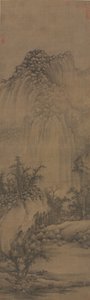 Buddhist Retreat by Stream and Mountains by Juran