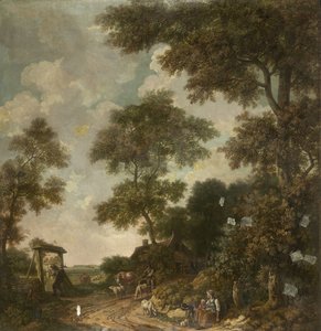 Wall Painting of a Dutch Landscape with a Sandy Road by Jurriaan Andriessen (attributed to)