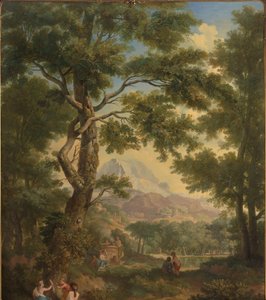 Arcadian Landscape with Children and a Dog by Jurriaan Andriessen