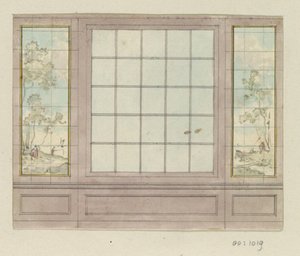 Design Drawing for a Room Wall with Window by Jurriaan Andriessen