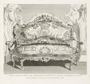 Sofa Executed for Count Bielinski in 1735, 4th Plate by Juste Aurèle Meissonnier