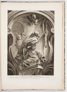 St. Aignan Bishop of Orleans, Plate 111, in Works by Juste-Aurèle Meissonnier by Juste Aurèle Meissonnier