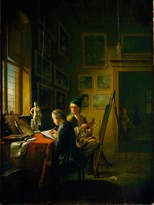 The Master at his Easel by Justus Juncker