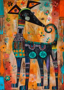 Colorful Folk Dog