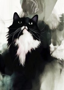 Curious Tuxedo Cat