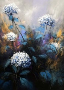 Dreamy Blue Flowers by Justyna Jaszke
