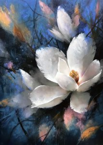 Elegant Magnolia Bloom by Justyna Jaszke