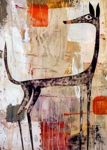 Modern Abstract Greyhound