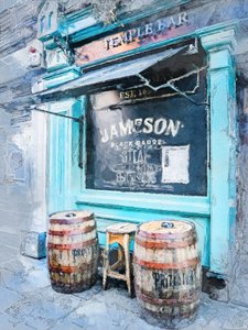 Rustic Blue Bar Entrance
