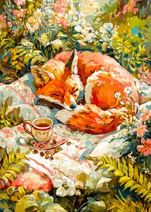 Sleeping Fox with Tea