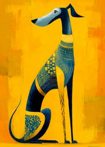 Stylized Blue Greyhound