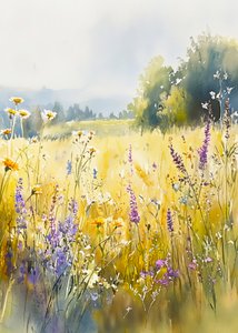 Sunny Wildflower Meadow by Justyna Jaszke