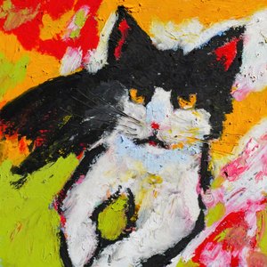 Vibrant Cat Painting