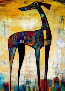 Vibrant Patchwork Dog