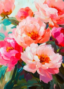 Vibrant Peony Blooms by Justyna Jaszke
