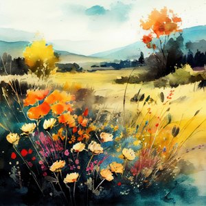 Vibrant Wildflower Field by Justyna Jaszke