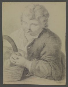 Boy in Half Length with a Basket of Fruit