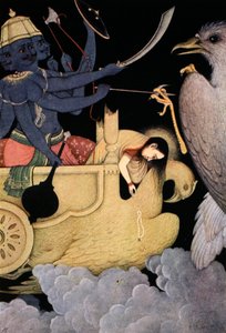 Ravana fighting with Jatayu by K Venkatappa