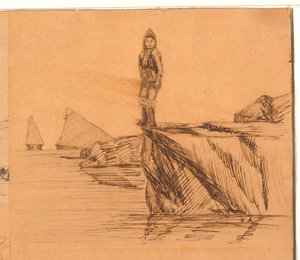 Woman on a Cliff by Kaarale Andreassen
