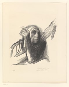 Käthe Kollwitz as an Old Woman with Hand on Shoulder (Call of Death) by Käthe Kollwitz (signed by artist)