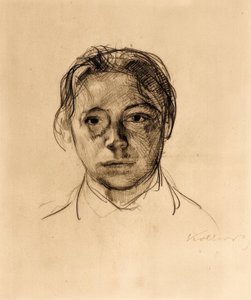 Youthful Self-Portrait with Loose Hair