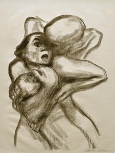 K. Kollwitz, Death Seizes a Woman