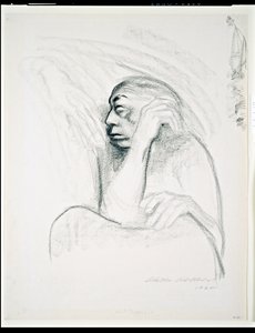 Self Portrait with Hand of Death by Käthe Kollwitz