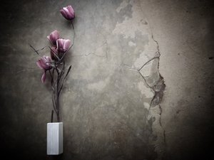 Moody Purple Flowers Concrete by Kahar Lagaa