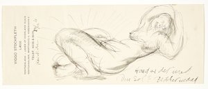 Nude reclining girl with hands under neck by Kai Nielsen