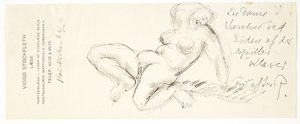 Naked Girl Sitting Reclined on the Keys of a Piano by Kai Nielsen