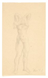 Standing Girl Pulling Chemise Over Her Head by Kai Nielsen