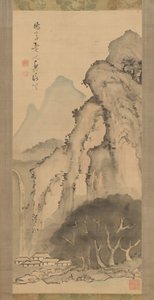 Landscape with Waterfall by Kameda Bosai