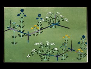 Autumn flowers, study for fabric by Kamisaka Sekka