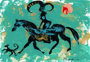 Abstract Horned Rider by Kanat Ibragimov