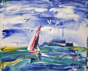 Coastal Sailing Scene