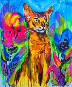 Colorful Jungle Cat by Kanat Ibragimov