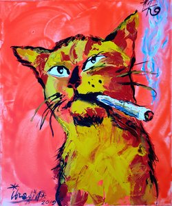 Cool Cat Smoking Joint