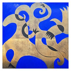 Dynamic Gold Blue Shapes by Kanat Ibragimov