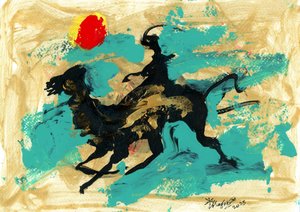 Dynamic Horse Desert Gallop by Kanat Ibragimov