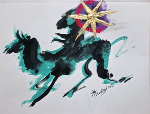 Energetic Golden Horse