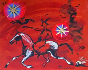 Red Rider Golden Stars by Kanat Ibragimov