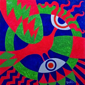 Vibrant Geometric Bird by Kanat Ibragimov
