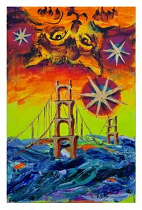 Vibrant Golden Gate Myth by Kanat Ibragimov