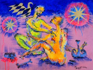 Vibrant Intimate Embrace by Kanat Ibragimov