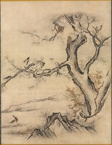 Flowers and Birds in a Spring Landscape by Kano Motonobu